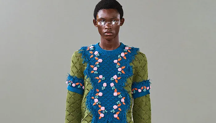 Craig Green 2026 春夏男装秀 - 背心、背带、Fred Perry 联名款、针织流苏、短裙、花朵和雨衣